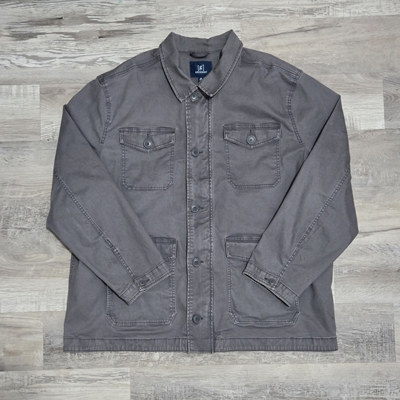 George Men's Jacket Size 3XL Gray Barn Chore Coat Style Cotton Big&Tall - Picture 1 of 14